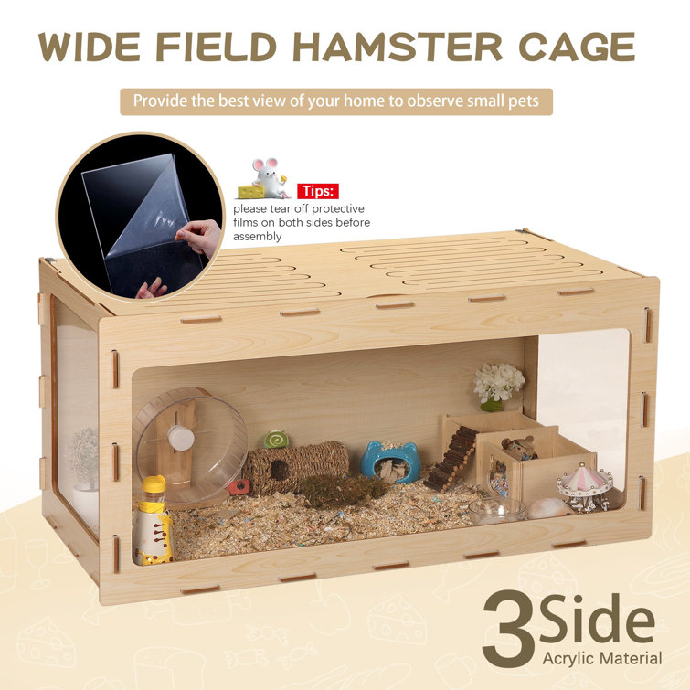 Niteangel large on sale wooden hamster cage